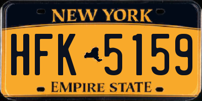NY license plate HFK5159
