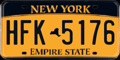 NY license plate HFK5176