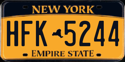 NY license plate HFK5244