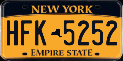 NY license plate HFK5252