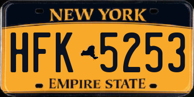 NY license plate HFK5253
