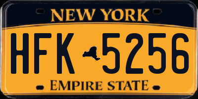 NY license plate HFK5256