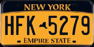 NY license plate HFK5279