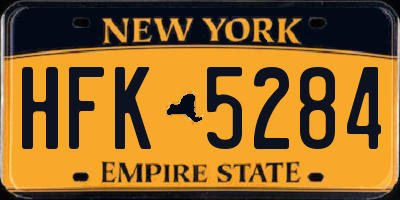 NY license plate HFK5284