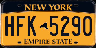 NY license plate HFK5290