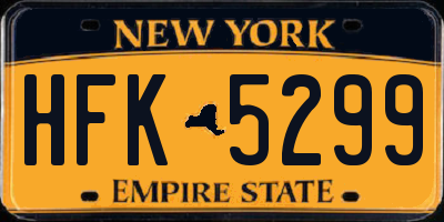 NY license plate HFK5299