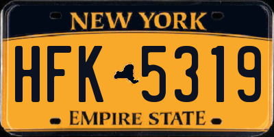 NY license plate HFK5319