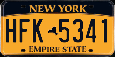 NY license plate HFK5341