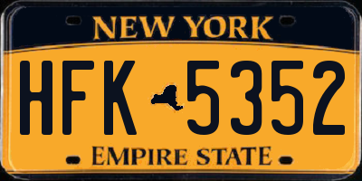 NY license plate HFK5352