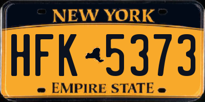 NY license plate HFK5373
