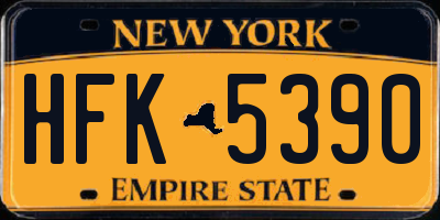 NY license plate HFK5390