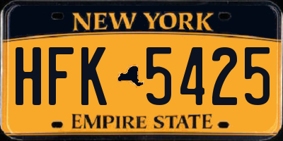 NY license plate HFK5425