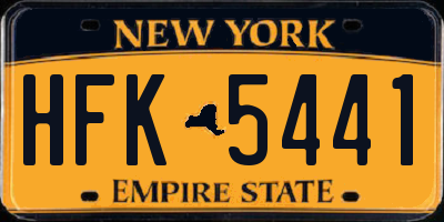 NY license plate HFK5441