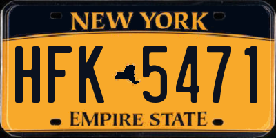 NY license plate HFK5471