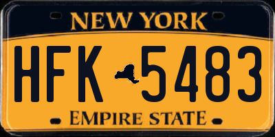 NY license plate HFK5483