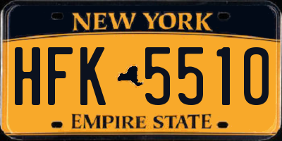 NY license plate HFK5510