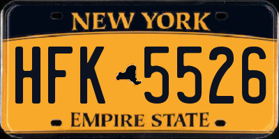 NY license plate HFK5526
