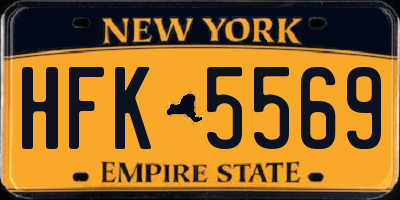 NY license plate HFK5569