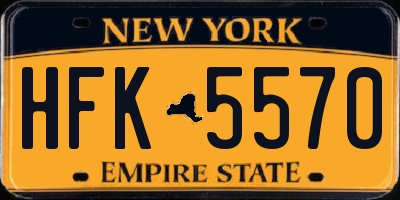 NY license plate HFK5570