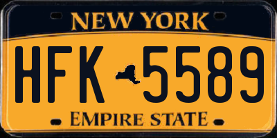 NY license plate HFK5589