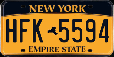 NY license plate HFK5594