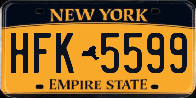 NY license plate HFK5599