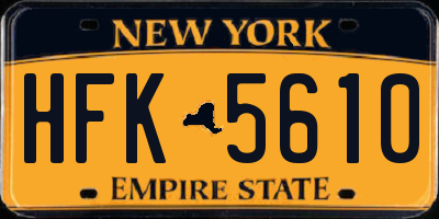 NY license plate HFK5610