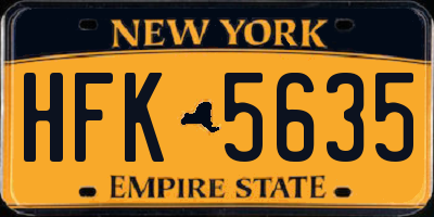 NY license plate HFK5635