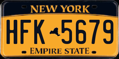 NY license plate HFK5679