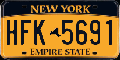 NY license plate HFK5691