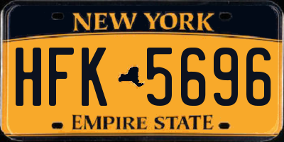 NY license plate HFK5696