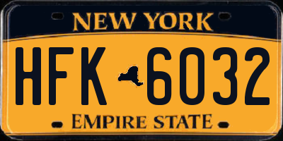 NY license plate HFK6032