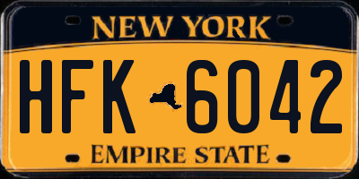 NY license plate HFK6042