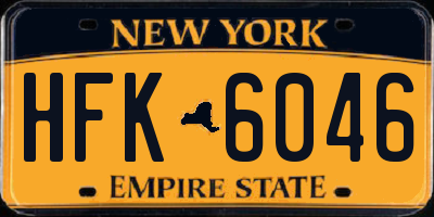 NY license plate HFK6046
