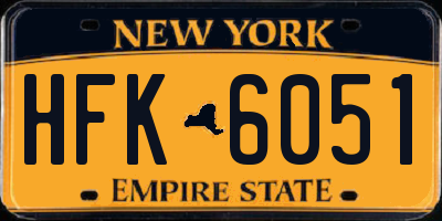 NY license plate HFK6051