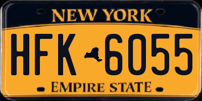 NY license plate HFK6055