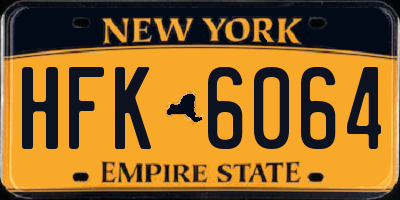 NY license plate HFK6064