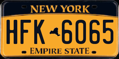 NY license plate HFK6065