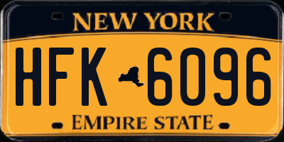 NY license plate HFK6096