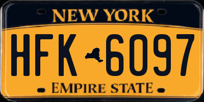 NY license plate HFK6097
