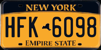 NY license plate HFK6098