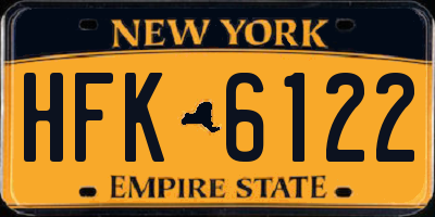NY license plate HFK6122