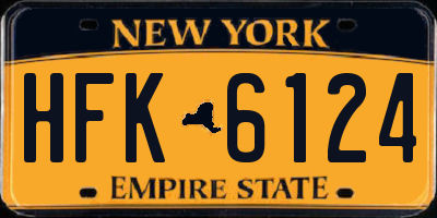 NY license plate HFK6124