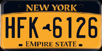 NY license plate HFK6126