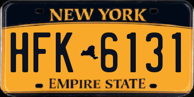 NY license plate HFK6131
