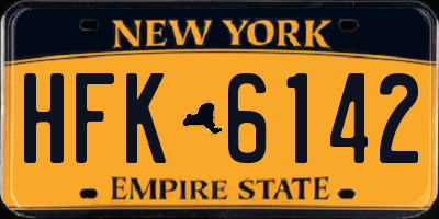 NY license plate HFK6142