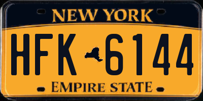 NY license plate HFK6144