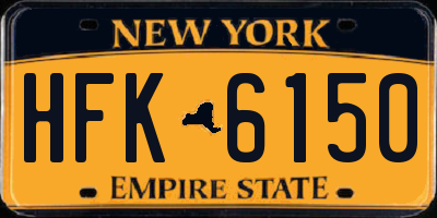 NY license plate HFK6150