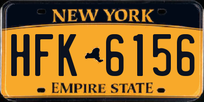 NY license plate HFK6156
