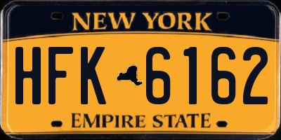 NY license plate HFK6162